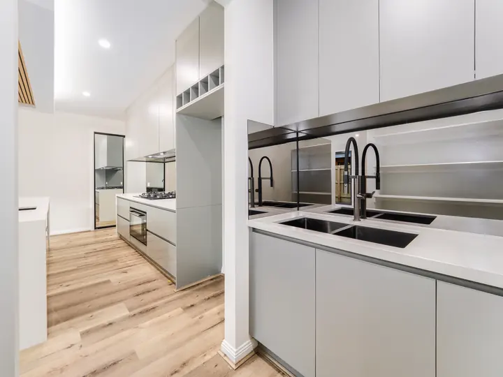 Butler's pantry with a second sink, in the Aspen 25, built by Oakview at Oak Grove, Clyde North