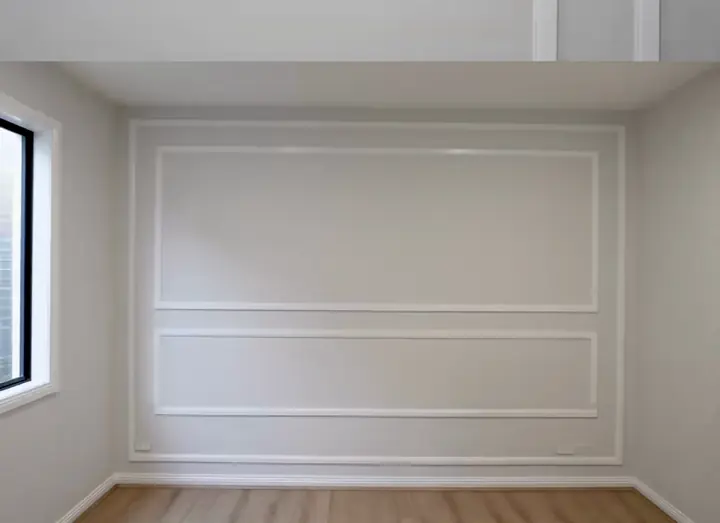 Bedroom with a panelled feature wall, in the Sienna 23 by Oakview Homes